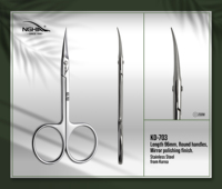 Ciseaux à cuticules professionnels Nghia KD-703, best-seller, fournitures pour ongles de haute qualité, acier inoxydable, pointe incurvée tranchante, céramique