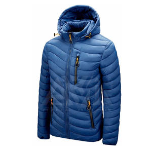 Chaqueta Acolchada con Capucha y Cremallera para Hombre, Diseño Personalizado OEM, Chaqueta de Invierno Cálida y Acolchada de Poliéster - Product Image 2