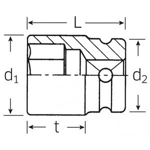 ประแจบล็อกหัวต่อขนาด 1/2 นิ้ว ยี่ห้อ Stahlwille รุ่นยาว สำหรับไขควง - Product Image 2