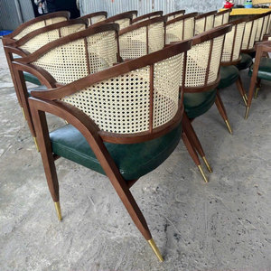 WOMLY Women's Coat with Mesh Back <b>Oak</b> Wood <b>Frame</b> and Brass-Covered Legs GCF175 Chair - Product Image 3