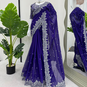 Saree en soie Tibby lourde à forte demande Choix de confiance pour les distributeurs de vêtements ethniques Approvisionnement en vrac pour l'industrie de la mode - Product Image 1