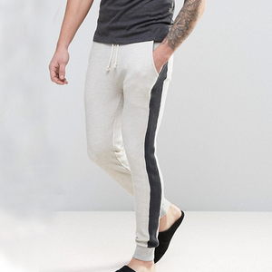 Venta caliente de los hombres 100% algodón Jogger pantalones de chándal Patchwork impresión personalizada transpirable piel ajustada Streetwear liso teñido Casual - Product Image 4