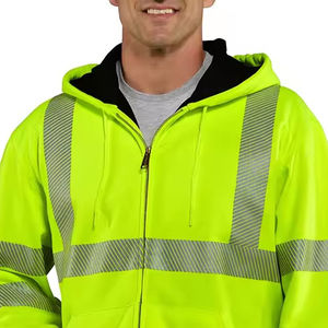 Chaqueta con Capucha de Seguridad Reflectante de Alta Calidad para Hombre, Chaqueta de Seguridad con Cremallera y Mangas Largas para Construcción - Product Image 5
