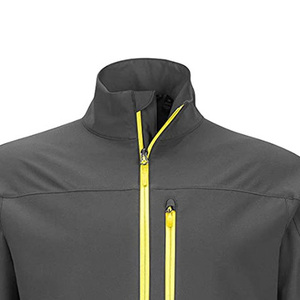 Chaqueta Softshell ligera de poliéster 100% para hombre, impermeable, transpirable, ajustada, con cuello levantado, bolsillos con cremallera, logotipo personalizado para invierno - Product Image 6