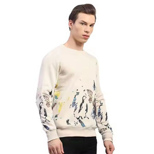Sudadera de Cuello Redondo Extra Grande de Felpa de Primera Calidad, Invierno/Casual, Bordada, Transpirable, de Secado Rápido, Estilo Urbano, Diseño Sólido - Product Image 4