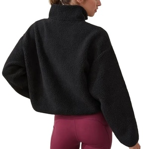 Personnalisation à partir d'un MOQ faible, sweat-shirt pour femme, fermeture éclair quart de tour, ample, poids lourd, tendance pour l'hiver et l'automne, vente en gros - Product Image 1