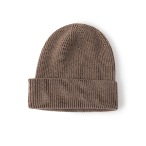 Wholesale Ribbed Striped Luxury Fluffy Classical Thick Soft Unisex Custom logo Winter Cashmere Wool Knitted Hat - Product Image 2