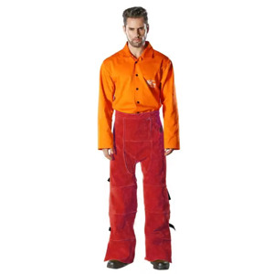 Pantalón de soldadura de cuero de vaca de grado A para protección Seguridad de cuero Soldadura protectora Seguridad Industrial - Product Image 5
