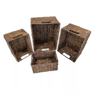 HANDMADE WATER HYACINTH HOME DECOR <b>BASKET</b> - Product Image 1