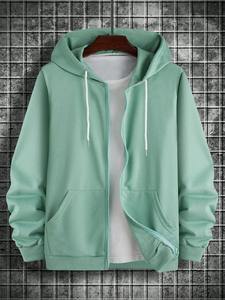 Nueva moda con cremallera Sudadera con capucha de manga larga Ropa informal Top de gran tamaño de alta calidad para hombres Sudadera con capucha mezclada de algodón de invierno - Product Image 5