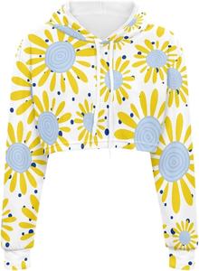 Sudadera con Capucha Corta para Mujer, Diseño Moderno, Hombros Caídos, Estampado Animal Sublimado, Ropa Urbana de Invierno - Product Image 3