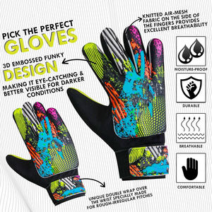 Gants de gardien de but de football fabriqués en usine professionnelle, cuir, tissu respirant, fermeture à crochets et boucles, unisexe, vente en gros OEM - Product Image 5