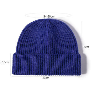 2025 Customized Wholesale Autumn <b>Winter</b> Beanie <b>Hats</b> for Men <b>Women</b> Warm Knitted Cuffed Skull Jacquard Cap - Product Image 2