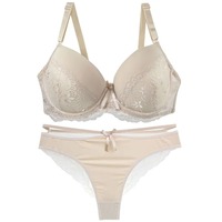Ensemble de culottes de soutien-gorge en mousse pour femmes avec doublure en coton doux motif solide rembourrage doux pour le confort Logo de forme naturelle sur la taille