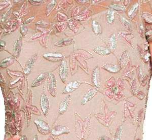 NO COMPRAR HASTA QUE NO SEA ENTREGADO: Vestido de Noche Blanco y Dorado con Bordado de Cuentas Lujoso/Lycra - Product Image 1