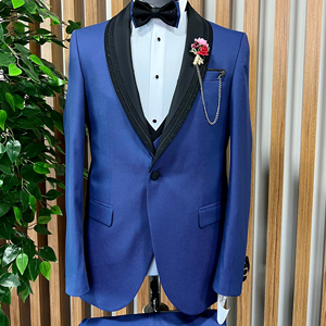 Luxury Elite Elegant Turkish Quality Custom Made <b>Viscose</b> And <b>Polyester</b> <b>Fabric</b> Men Suit Wedding Groom's & Business Suit For Men - Product Image 1
