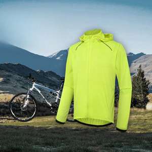 Veste coupe-vent ultra pour homme avec logo personnalisé, vert fluorescent, à capuche, pour sports de plein air, course à pied, entraînement, vestes coupe-vent pour hommes - Product Image 3