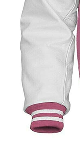 New Men's Varsity Premium Pink Baseball Letterman Bomber Collar Varsity <b>Jacket</b> - Product Image 4