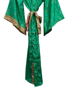 Chemise de soirée en soie kimono pour femme, multicolores, vêtements de maison doux, chemisier en soie multicolores, robe courte kimono, taille unique, longue - Product Image 3