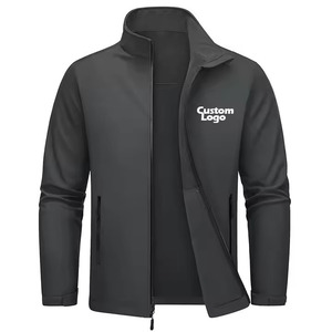Chaqueta deportiva de concha blanda para hombre con logotipo personalizado bordado, impermeable, 10000MM, cuello levantado, algodón/poliéster, estilo Formal de fábrica - Product Image 2