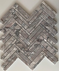 White Marble <b>Mosaic</b> Tile Herringbone Pattern Polished 8mm Thick Modern Interior Wall Bathroom Tile - Product Image 5