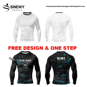 Conception personnalisable par transfert thermique, anti-bactérien, rapide, de haute qualité, confortable, rashguard pour homme, sport, anti-UV, protection solaire - Product Image 4