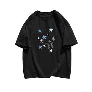 เสื้อยืดกราฟิกผ้าฝ้าย100% พรีเมี่ยมสำหรับผู้ชายน้ำหนักเบายืดได้พิมพ์โลโก้ด้านหน้าลายการ์ตูนน้ำหนัก240กรัม - Product Image 6