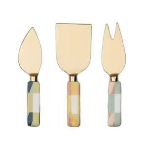 Juego de Cuchillos para Queso de Acero Inoxidable para Restaurante, con Mango Rústico Negro, Tenedor Decorativo, Espátula, Rebanador, Apto para Lavavajillas - Product Image 4