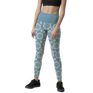 Custom High Waist Workout Leggings for Women Yoga Pants Sublimation Made Polyester <b>Nylon</b> Spandex Fabric Stretch Knitted <b>Tights</b> - Product Image 3