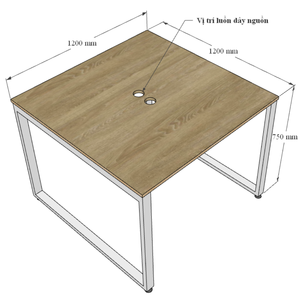 Mesa Minimalista para 2 Personas, Rectangular de 120x120cm, HBRT049, Hecha de Madera Contrachapada - Product Image 6