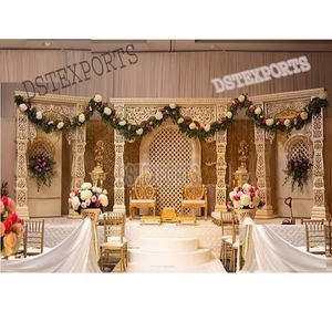 Decoración de escenario de boda de estilo indio del Sur, decoración de escenario de boda de estilo indio, decoración de escenario de boda de Religión Hindú - Product Image 1