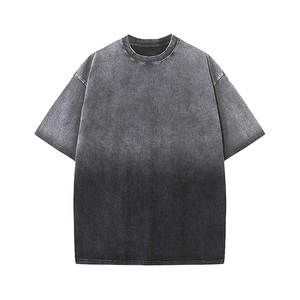 เสื้อยืดคอกลม100% พรีเมี่ยมสำหรับผู้ชายเสื้อยืดคอกลมลายเปล่าน้ำหนักมากลายพื้นยาวโอเวอร์ไซส์ - Product Image 3