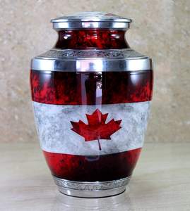 อลูมิเนียมขี่ม้ามือวาดเผาศพโกศอุปกรณ์งานศพโกศสำหรับเถ้ามนุษย์ผู้ผลิตอินเดีย - Product Image 4