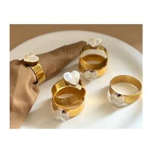 Nuevo diseño moderno en forma de corazón madre de perla servilleteros hechos de Metal con servilletero de fregona para accesorios de mesa de Ramadán - Product Image 1