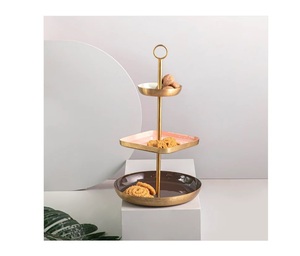 Support de gâteau en métal élégant pour table Dessert Display Cupcake Plateau de service Plateau à pâtisserie Party Celebration Decor - Product Image 2