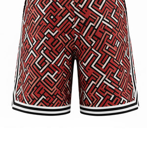 Shorts décontractés en satin haute performance pour hommes, imprimés par transfert thermique, vêtements d'équipe écologiques, séchage rapide pour sports intensifs - Product Image 3