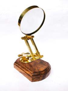 Support décoratif de bureau loupe en laiton doré brillant style vintage - Product Image 4