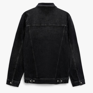 Veste en jean surdimensionnée personnalisée 100% coton pour homme, style vintage, manches papillon, coupe-vent avec logo sur le devant, veste en jean pour homme - Product Image 2