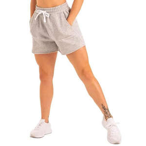 Shorts en molleton mi-taille personnalisés pour femmes, respirants, 100 % coton, service OEM, conception de logo personnalisé, vente en gros, vêtements de sport basiques - Product Image 5