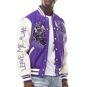 OEM Custom logo Chenille Embroidery Patch <b>Vintage</b> Baseball Bomber Letterman <b>Varsity</b> <b>Jacket</b> for Men College - Product Image 1