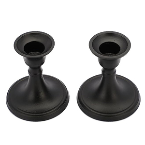 Nouvelle dernière arrivée Vintage métal fer bougeoir en produit Simple bougeoir noir enduit ensemble 3 pièces maison décorer bureau - Product Image 3