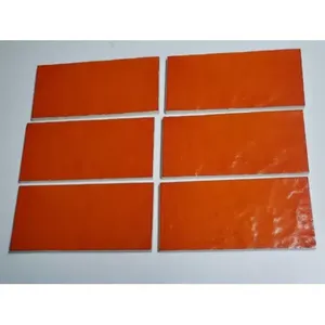 WENCZEL Homestead Carreaux muraux en céramique orange rustique Lot 6 70s Vintage 7 3/4 \ "X 3 3/4 \" NOUVEAU - Product Image 1