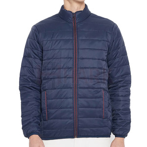 Chaquetas de invierno azules de calidad superior Satén Tallas grandes Manga larga Último diseño Regular Fit Own Your Logo Puffer Jacket para hombres - Product Image 1