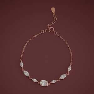 Bracelet en Or Blanc 92,5, Or Rose et Platine 180660 avec Placage Or Rhodié et Diamants Zircon pour Fêtes Religieuses - Product Image 1