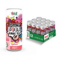 Vente en gros en vrac 320ml Boba Popping Lychee Juice Bubble Tea OEM Private Label Vietnam Bouteille de purée sans sucre ajouté fraîchement pressé