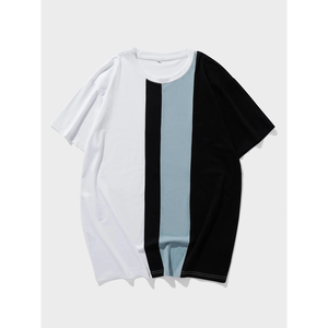 เสื้อยืดแขนสั้นทรงโอเวอร์ไซส์สีบล็อกสำหรับผู้ชาย-เป็นมิตรกับสิ่งแวดล้อม ระบายอากาศได้ดี และแห้งเร็ว - Product Image 5