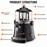 Machine à chocolat chaud électrique 5L 400W, distributeur de boissons commercial avec contrôle de température pour café, restaurant, hôtel