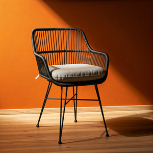 Lightweight Portable Minimalist Iron Dining Chair Natural-Look <b>Metal</b> for Indoor/Outdoor Living Room Hospital Park/Kitchen School - Product Image 2