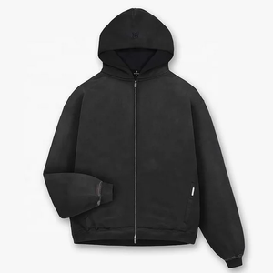 OEM Custom <b>Men's</b> 2-Piece Set Heavyweight 100% Cotton Gym Sportswear Zipper Hoodie with Winter <b>Fleece</b> Tracksuit Logo Customizable - Product Image 3