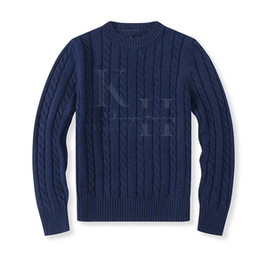 Jersey de mezcla de lana cálido personalizable para hombre, prendas de punto de tacto suave con opciones de marca - Product Image 3